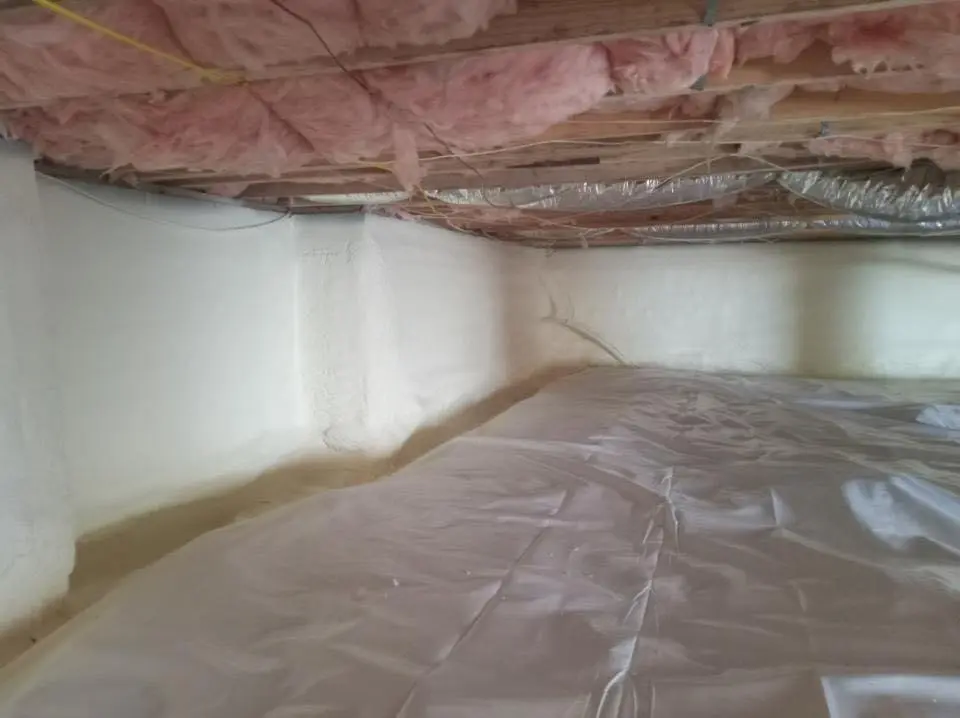 Crawl space encapsulation with closed-cell spray foam for Commercial Roof Restoration in Summerlin South